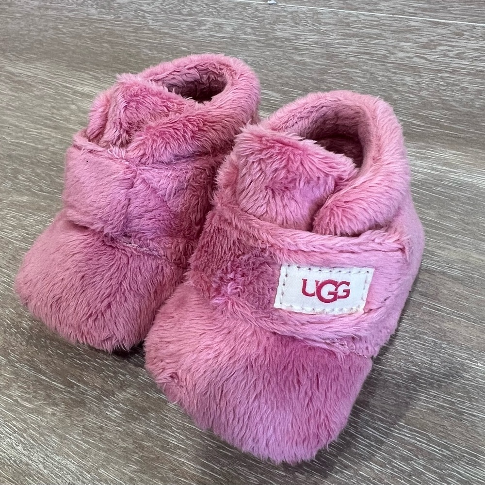 UGG Pink Fuzzy Baby Booties